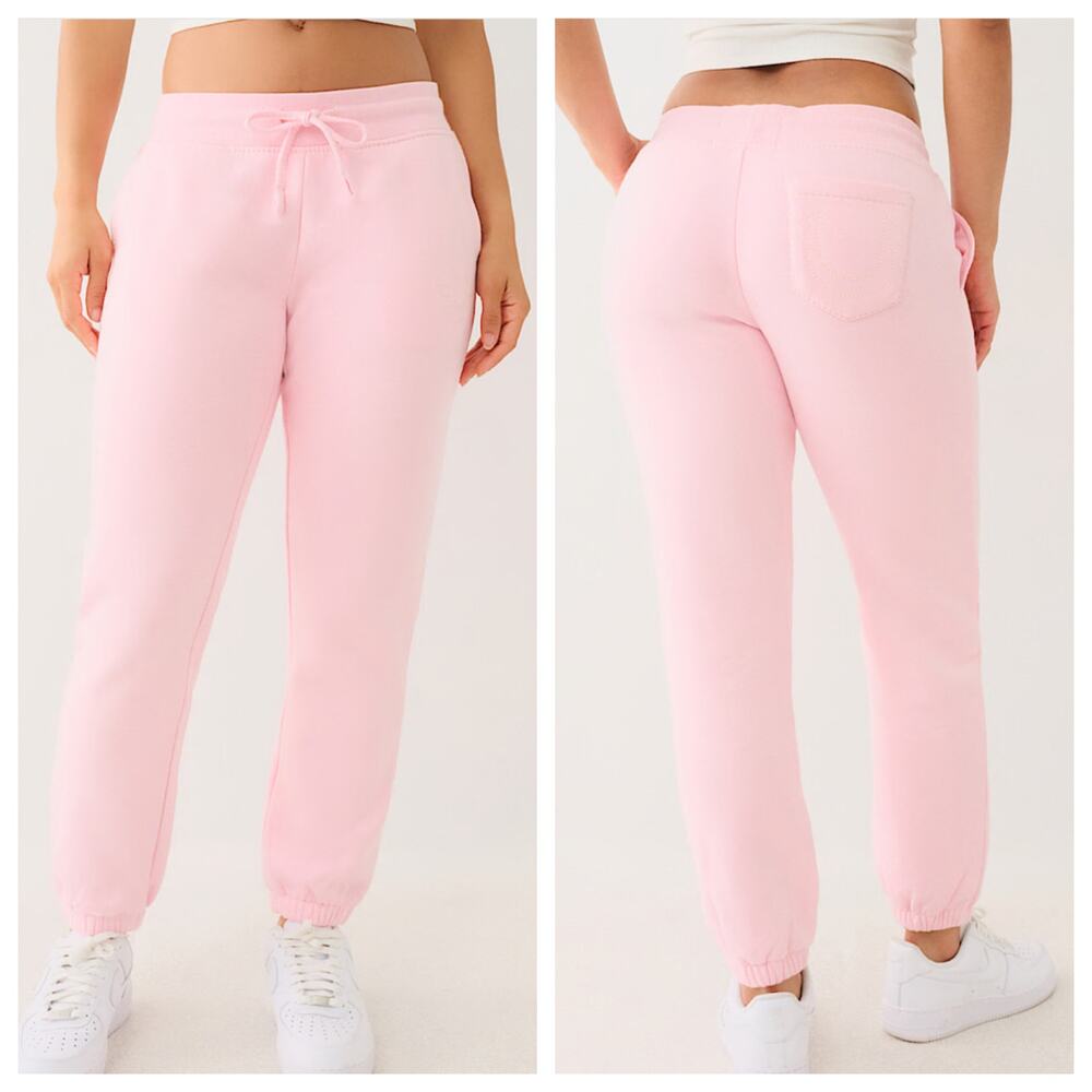 NWT True Religion‎ Big T Logo Jogger in Orchid Pink Women’s Size XL